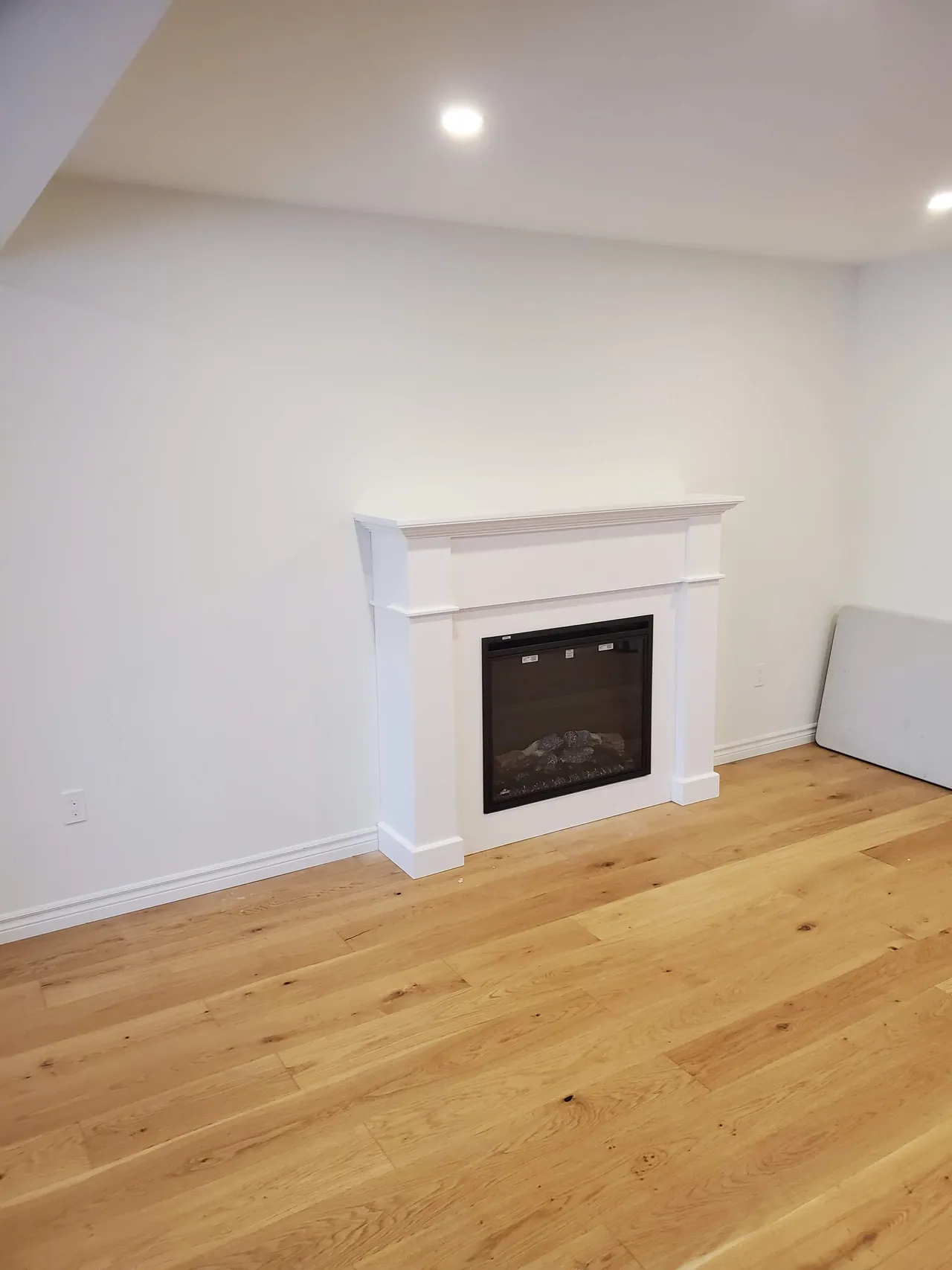 Custom painted fireplace mantel surround